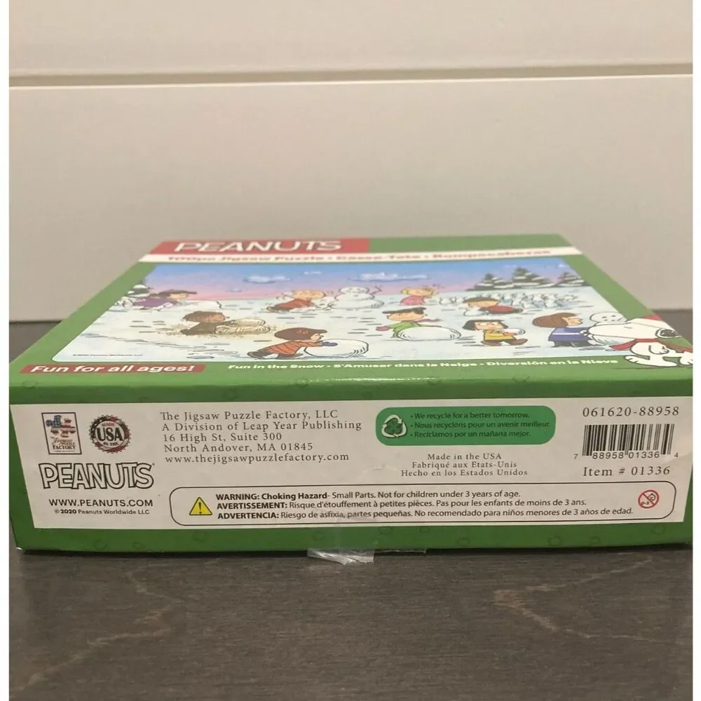 Peanuts 100 piece Jigsaw Puzzle Fun in the Snow 2020 Complete 15x11 5+